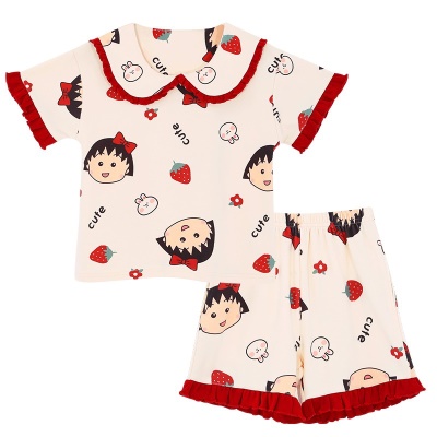 Pyjama pour enfants 2 pièces Cherry Marlettes en coton rouge