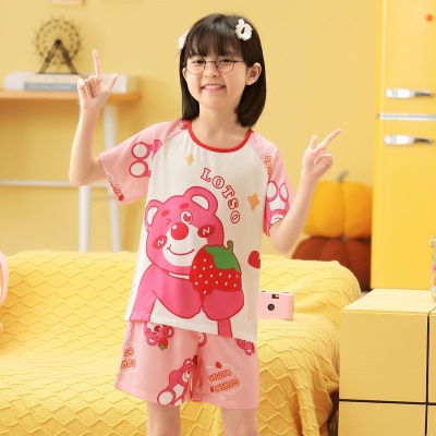 Pyjama pour enfants deux pièces Ice and Snow Cartoon Pattern Short Sleeve Short Short