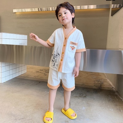 Ensemble de cardigan manches courtes pour pyjamas pour enfants