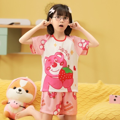Pyjama pour enfants deux pièces Ice and Snow Cartoon Pattern Short Sleeve Short Short