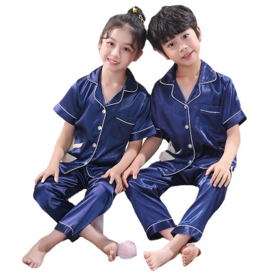Pyjama pour enfants deux pièces en fil de glace avec des poches de cravate