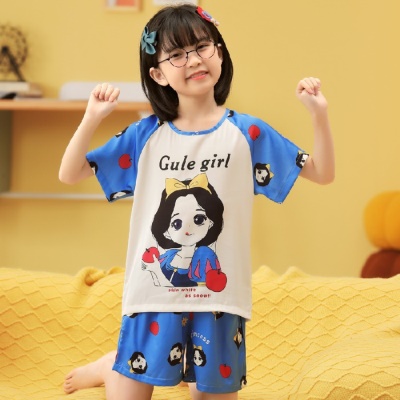 Pyjama pour enfants deux pièces Ice and Snow Cartoon Pattern Short Sleeve Short Short