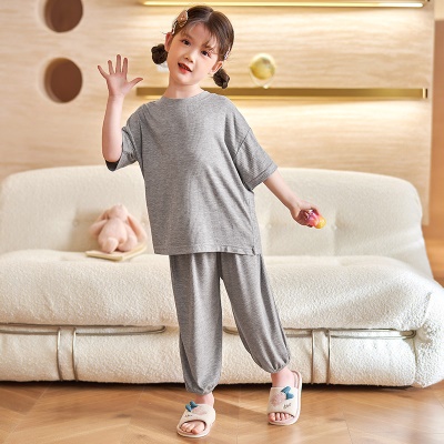 Pyjama 2 pièces en tissu modal gris