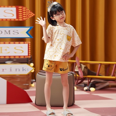 Pyjama 2 pièces en coton dessin animé modèle jaune