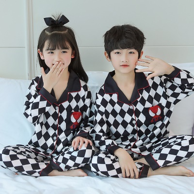 pyjama deux pièces Ice Silk manches longues cardigan dessin animé anime