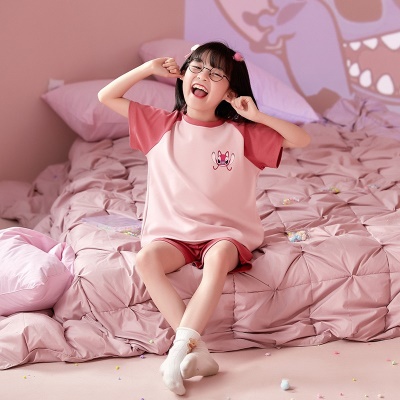Pyjama pour enfants deux pièces mignon bande dessinée rouge coton