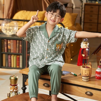 Ensemble de pyjama à manches courtes pour enfants de moyenne et grande taille