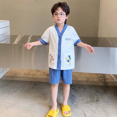 Ensemble de cardigan manches courtes pour pyjamas pour enfants