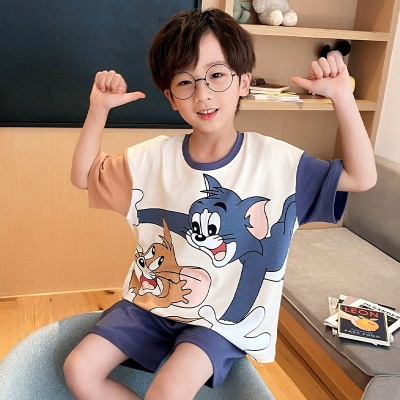 Pyjama pour enfants en coton à manches courtes