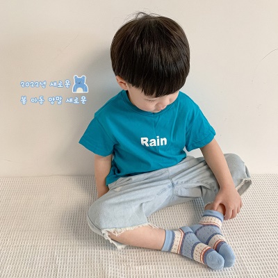 Set de cinq pièces de chaussettes pour enfants bande dessinée mignon rayures respirantes mesh