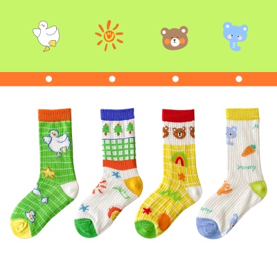 Chaussettes pour enfants cartoon moyen carton chaussettes en maille