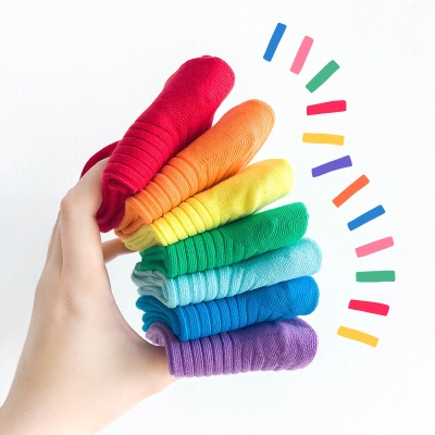 Chaussettes pour enfants en coton peigné à double aiguille