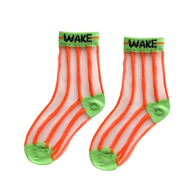 Chaussettes enfant bande verticale bande cassée maille respirante
