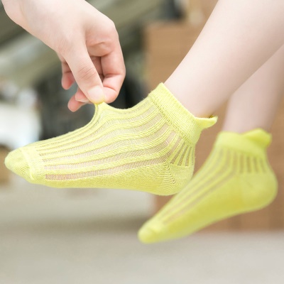 Chaussettes pour enfants bande verticale cassette couleur unie