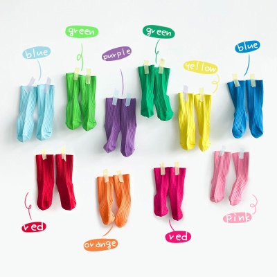 Chaussettes pour enfants en coton peigné à double aiguille