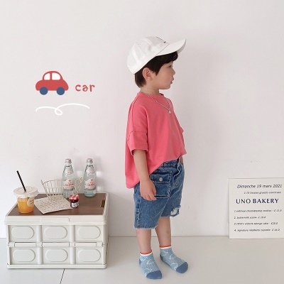 Set de 5 pcs de chaussettes pour enfants en maille respirante en coton rayé