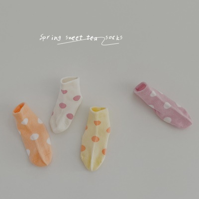 Chaussettes pour enfants ensemble de 4 pièces dentelle respirant et absorbant la sueur coton