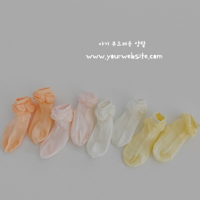 Chaussettes pour enfants ensemble de 4 pièces dentelle respirant et absorbant la sueur coton