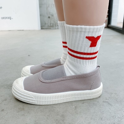 Chaussettes pour enfants en coton peigné couleur peignée confortable et respirant