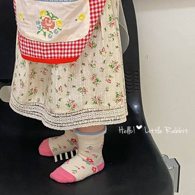 Set de 5 pcs de chaussettes pour enfants en coton imprimé rayé