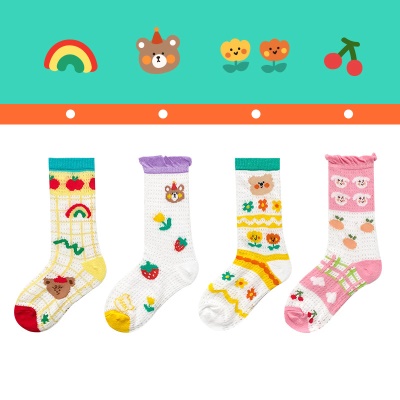Chaussettes pour enfants cartoon moyen carton chaussettes en maille