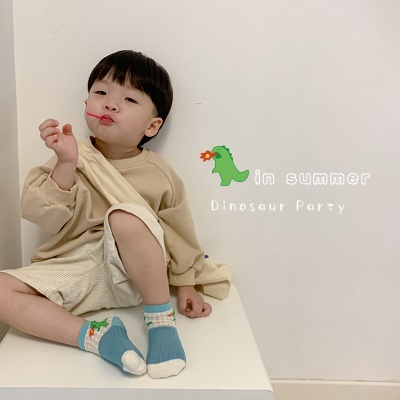 Set de cinq pièces de chaussettes pour enfants respirant Cartoon Card Sérigraphie Eye