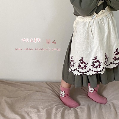 Set de cinq pièces de chaussettes pour enfants bande dessinée mignonne coton rayures
