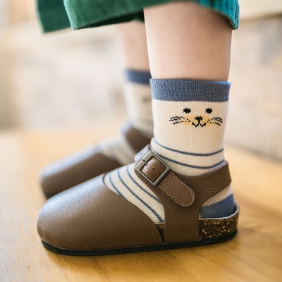 Chaussettes pour enfants à rayures de coton