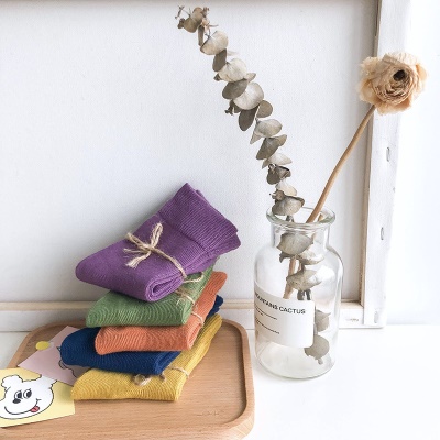 Chaussettes pour enfants automne-hiver polyvalent uni