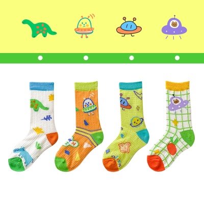 Chaussettes pour enfants cartoon moyen carton chaussettes en maille