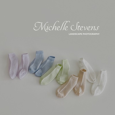Set de 5 pièces de chaussettes pour enfants respirantes maille cartoon imprimé coton