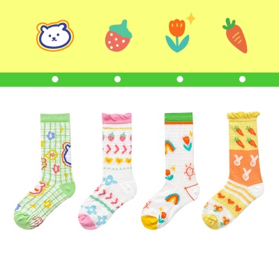 Chaussettes pour enfants cartoon moyen carton chaussettes en maille