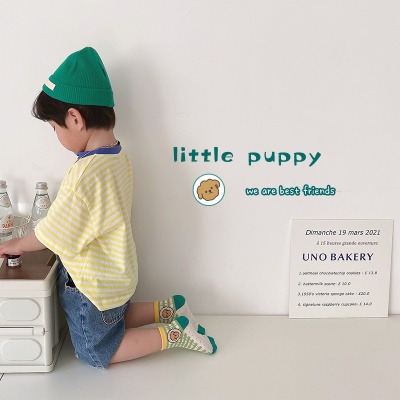 Set de cinq pièces de chaussettes pour enfants Animaux de dessin animé Cartes de couleur Sérigraphie Oeil