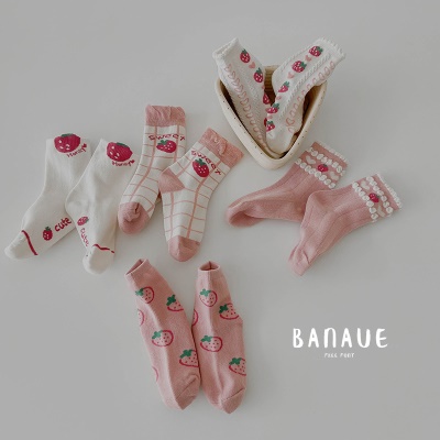 chaussettes ensemble de cinq pièces dentelle imprimé dessin animé animal