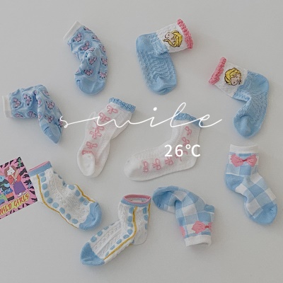 chaussettes ensemble de cinq pièces dentelle maille mignon dessin animé