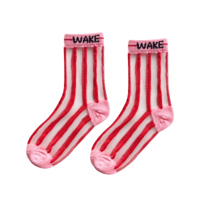 Chaussettes enfant bande verticale bande cassée maille respirante