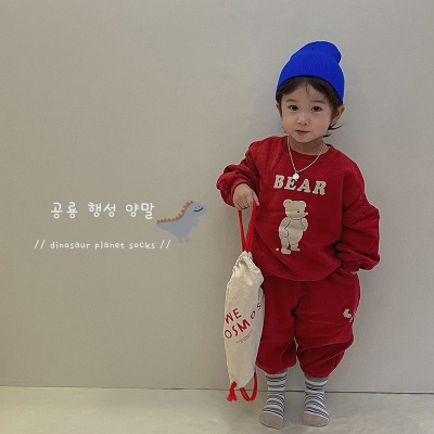 Chaussettes enfants en coton rayures couleur percutante
