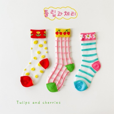 Chaussettes enfant 3 pièces illustration style cases respirantes