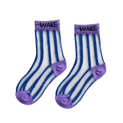 Chaussettes enfant bande verticale bande cassée maille respirante