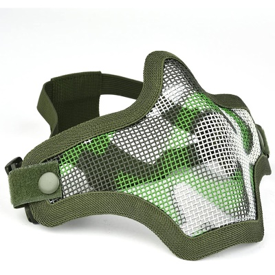 SANZI Set de protection demi-visière + lunettes masque en fil de fer double bande de camouflage