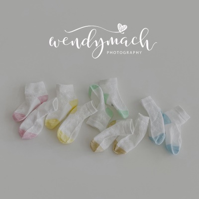 Set de 5 pièces de chaussettes pour enfants respirantes maille cartoon imprimé coton