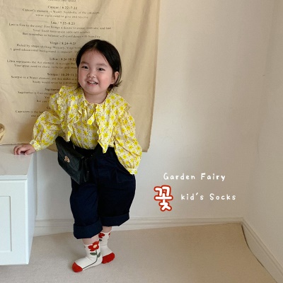 Chaussettes enfants ensemble de cinq pièces dentelle coton dessin animé imprimé
