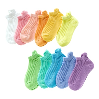 Chaussettes pour enfants bande verticale cassette couleur unie