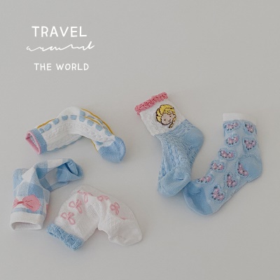 chaussettes ensemble de cinq pièces dentelle maille mignon dessin animé