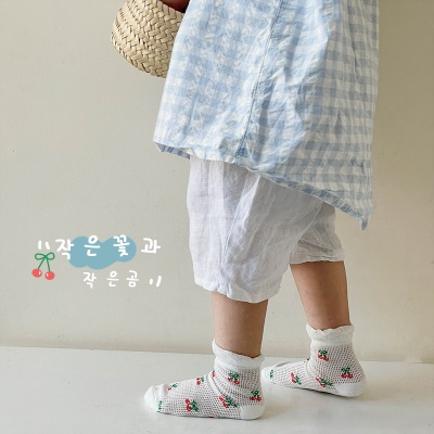 Set de cinq pièces de chaussettes pour enfants Animaux de dessin animé dentelle maille