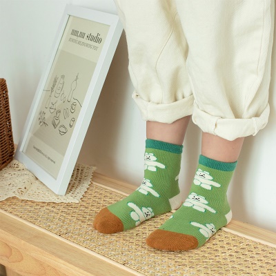 Chaussettes pour enfants ensemble de cinq pièces couleur dessin animé motif coton