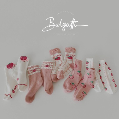Set de cinq pièces de chaussettes pour enfants en dentelle de dessin animé coton