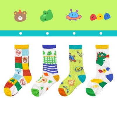 Chaussettes pour enfants cartoon moyen carton chaussettes en maille