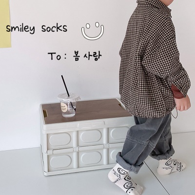 Set de 5 pièces de chaussettes pour enfants motif de dessin animé rayé coton peigné