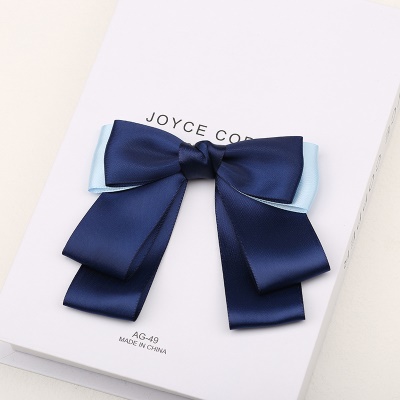 Femme cravate/tête fleur bleu fil teint polyester